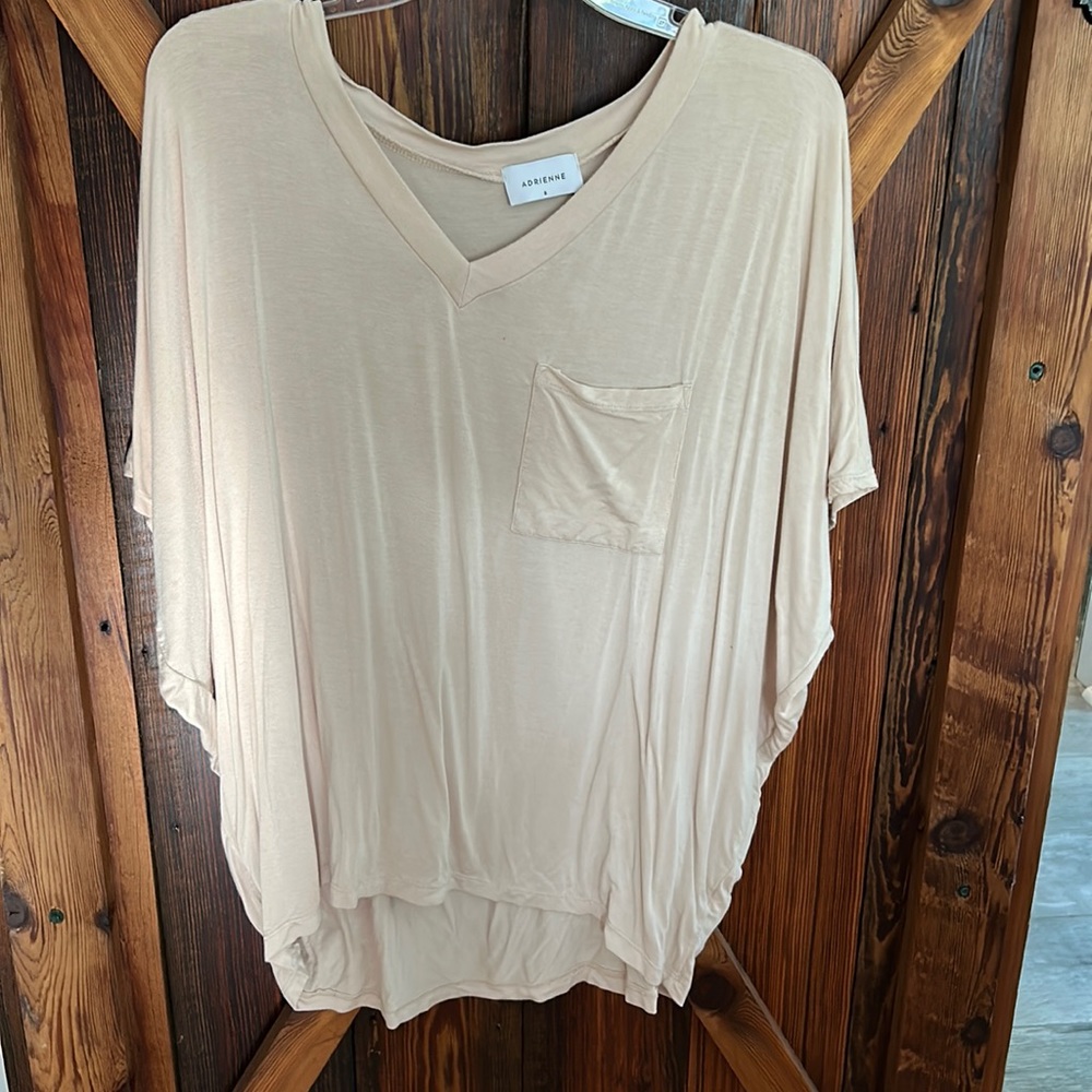 Tan over sized blouse, size small, lightly worn